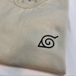 Naruto leaf village symbol embroidered sweatshirt
